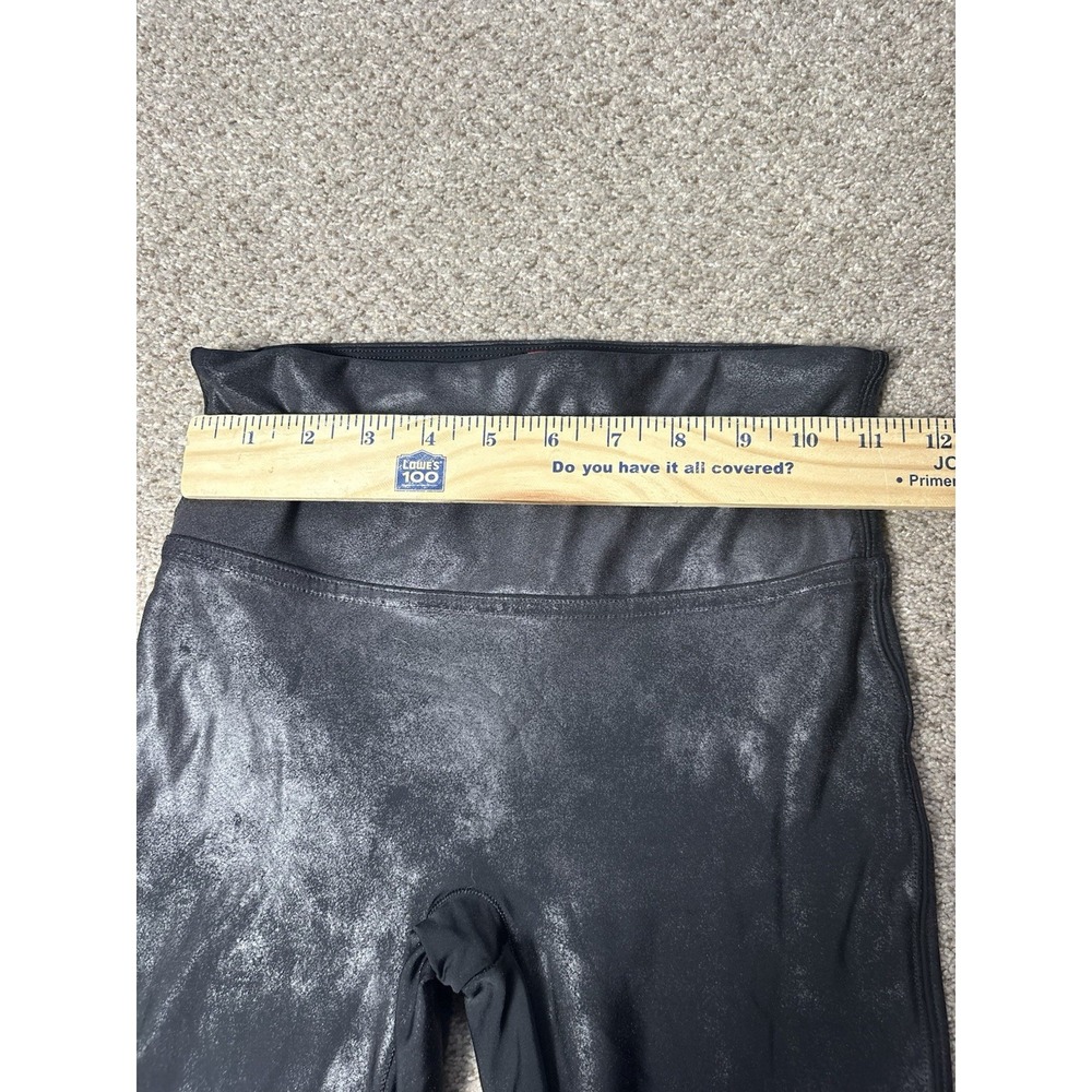 Spanx Faux Leather Leggings Womens Small Petite Mid Rise Black Pull On Stretch - Picture 6 of 9